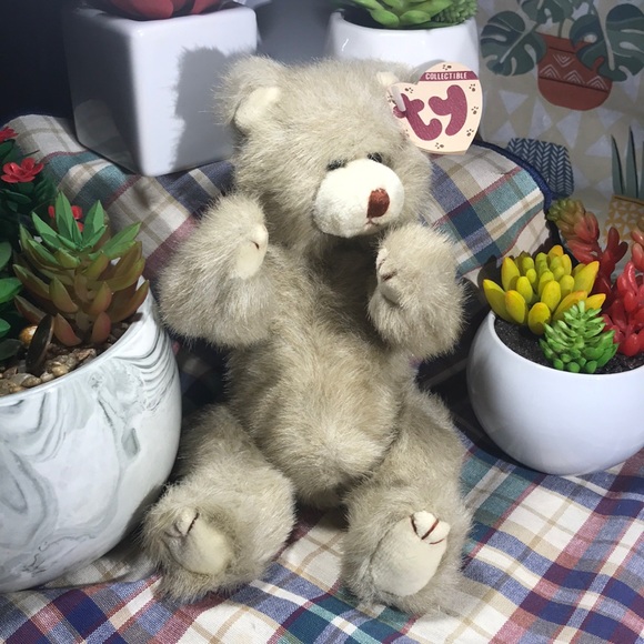 🛑🛑Ty Attic Treasures Collection Bear Dickens Jointed Tan Plush Stuffed Animal - Picture 1 of 8